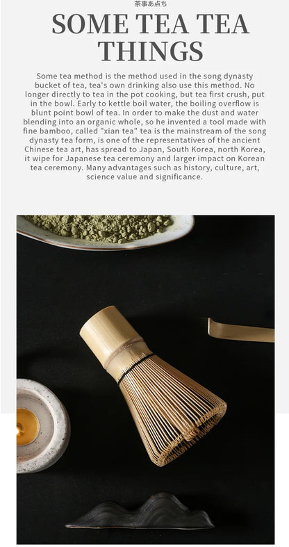 Handmade Home Easy Clean Matcha Tea Set Tool Stand Kit Bowl Whisk Scoop Gift Ceremony Traditional Japanese Accessories W5049