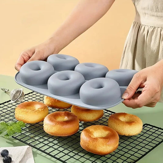 6Holes Baking Mold Food Grade Silicone Non-stick Donut Molds Chocolate Cupcake Pan DIY Muffin Kitchen Tool for Oven Bakeware