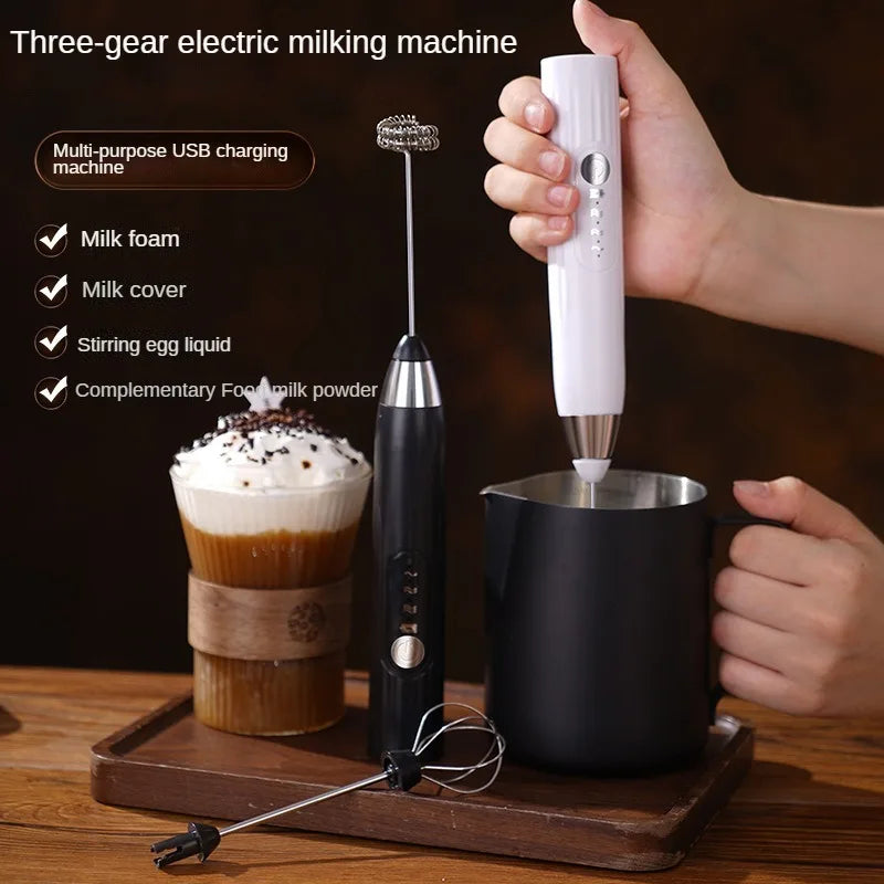 USB-oppladbare 2-i-1 elektriske egg beater-blendere for kjøkkenartikler Mini Blender Mixer Coffee og Whisky Rirrers Gadgets