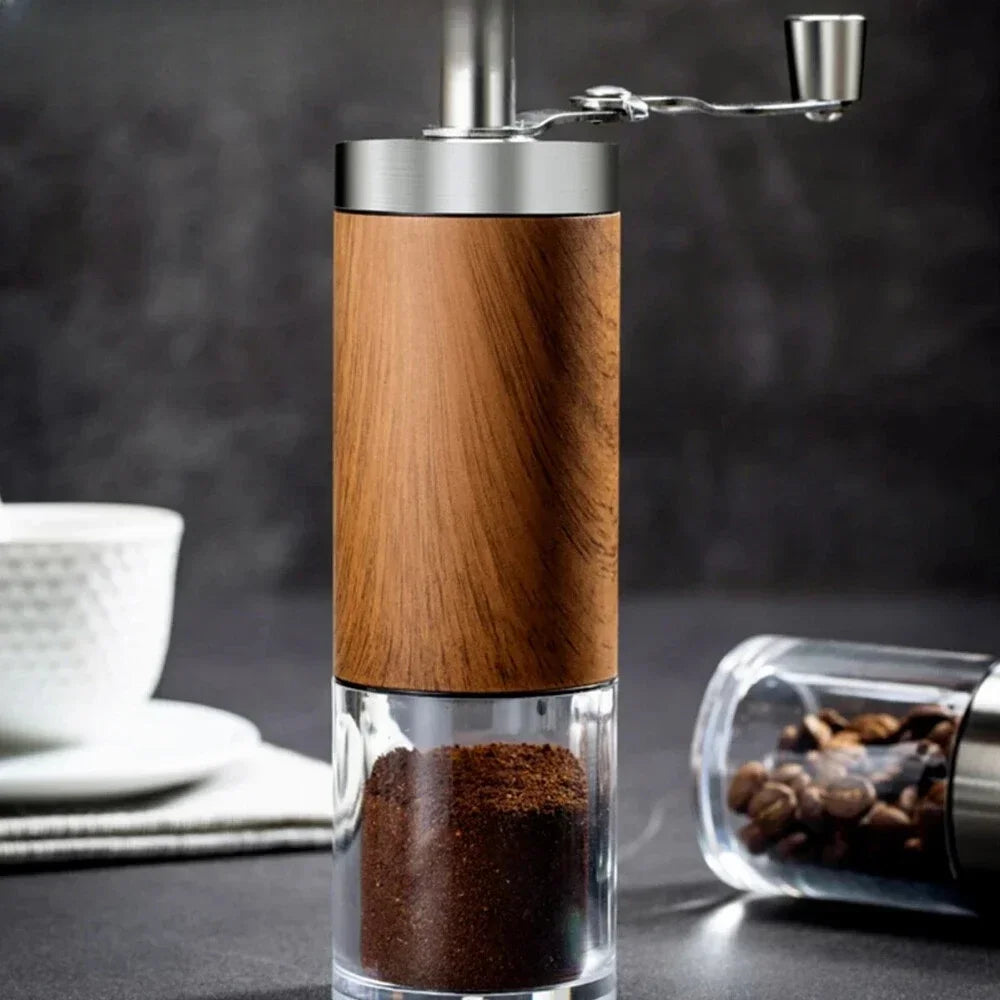 Coffee Bean Grinder Wood Grain Stainless Steel Crank Hand Coffee Grinder Coffeeware Coffee Machine Kitchen Tools Cocina