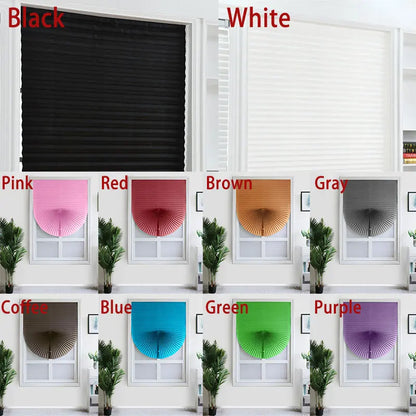 1Pc Half Shades Self-adhesive Windows Nonwoven Folding Curtain Bathroom Balcony Living Room Balcony Curtains Pleated Blinds