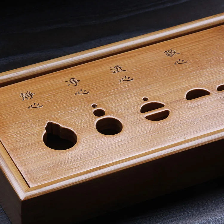 Natural Wood Bamboo Puer Tea Tray,Kung Fu Tea Set, Room Board Table, Chinese Traditional Culture Ceremony Tools