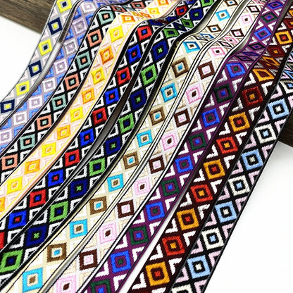 2 meter/parti 13mm vintage etnisk broderi band spets trim diy klädpåse tillbehör broderat tyg