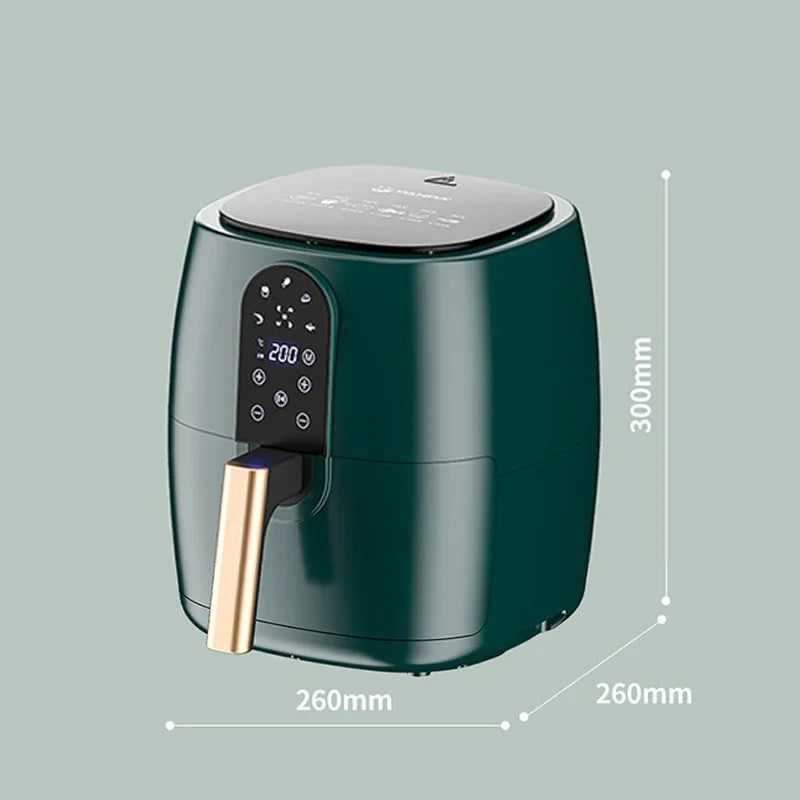 4.5L 6L Smart Electric Air Fryer голям капацитет Автоматичен домакински мулти 360 ° LED сензорен екран Deep Fryer без масло без масло