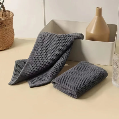2/6Pcs Honeycomb 100% Cotton Dishcloth Towel Soft Absorbent Hand Towel Quick drying Home Kitchen Efficient Cleaning Cloth Tools