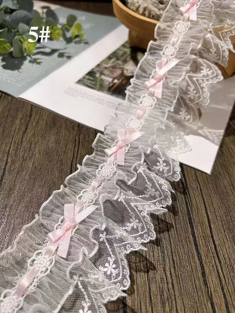 Bow Pleated Lace Handmade Diy Decoration Baby Clothes Skirt Hem Clothing Lace Accessories Curtains Home Decoration Accessories