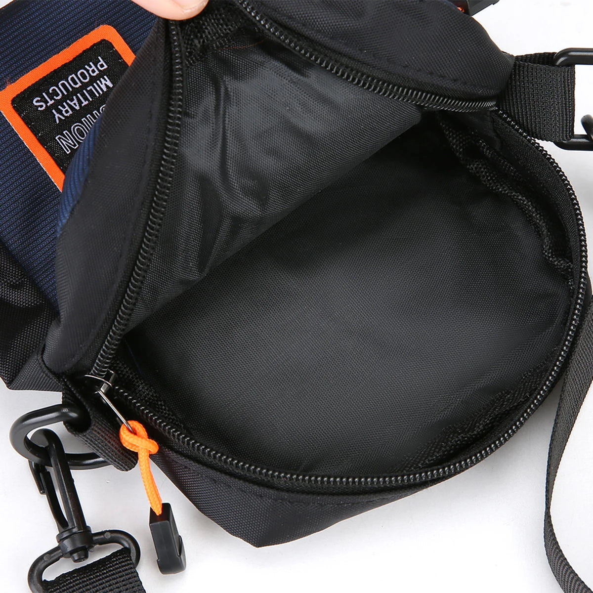 Men’s Lightweight Nylon Crossbody Bag Multiple Compartments Zipper Square Bag Adjustable Strap Crossbody Bag For Daily Use