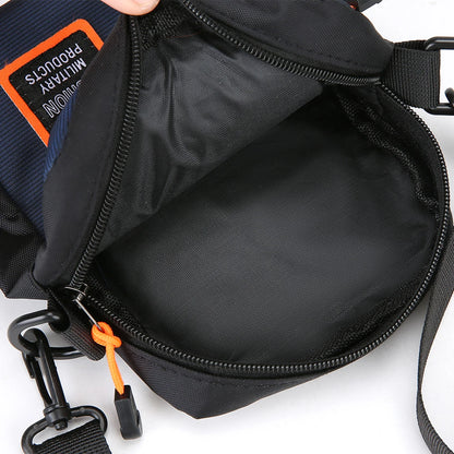Men’s Lightweight Nylon Crossbody Bag Multiple Compartments Zipper Square Bag Adjustable Strap Crossbody Bag For Daily Use