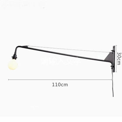 Potence Wall Lamp Loft American retro pipe light bedside Long arm swing lighting E27 artists decor kitchen wall decor light