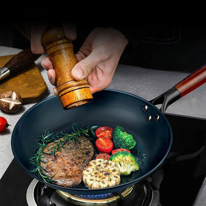 Coating-Free Frying Pan Non Stick Frying Pans Steak Omelette Pancake Skillet Pre-seasoned for Outdoor Barbecue Microwave Safe