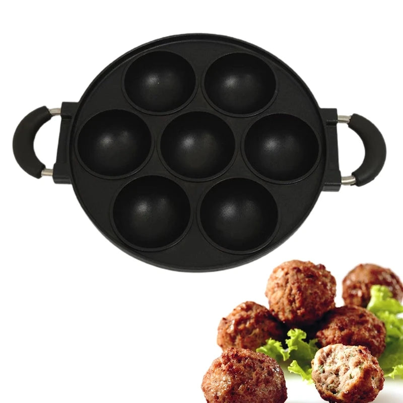 7-Lach Kuch Kachen Pan Cast Aluminium Omelete Pan Can-Stick Kachen Kaffi Ee Kachen Pie Schlagskëscht Dropsware Drëpsen