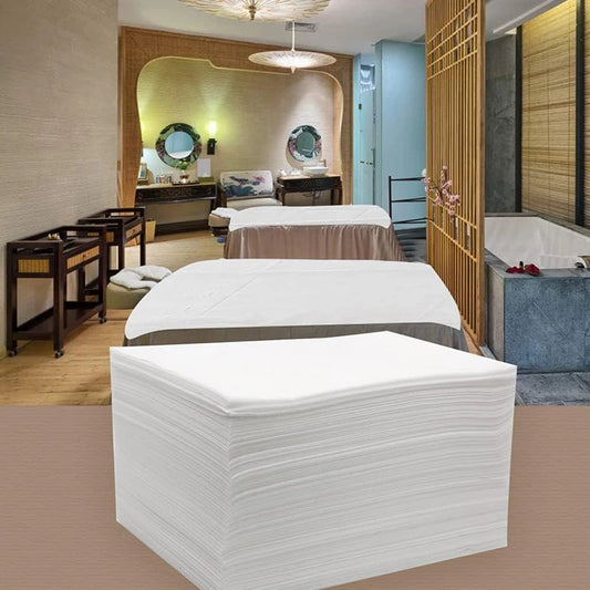 100PCS jednorázové bílé listy Salon Massage Table Cover prodyšný netkaný lázeňský tetování dodávka Travel Hotel Anti-Dirty Bedsheet