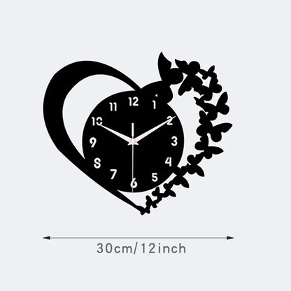 Heart shaped frameless design acrylic silent clock living room bedroom home decoration Mother's Day New Year Easter gift