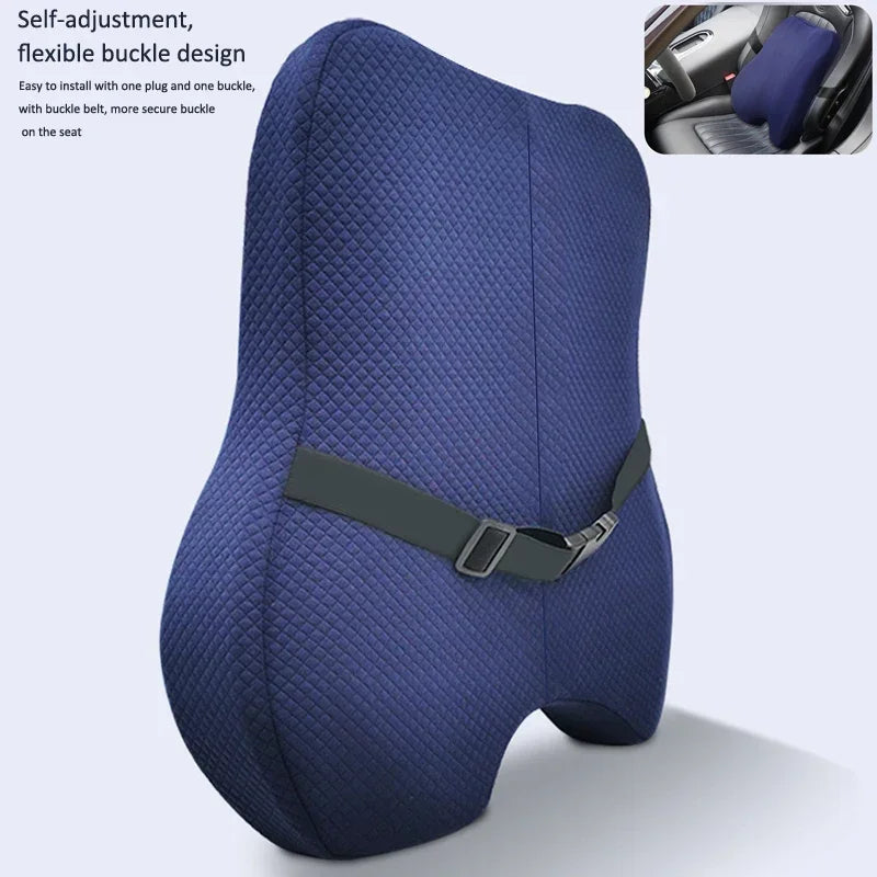 Memory Foam Seat Cushion Waist Back Support Pillow Set Orthopedic Ergonomic Coccyx Relief Hip Lumbar Pad for Office Chair Car