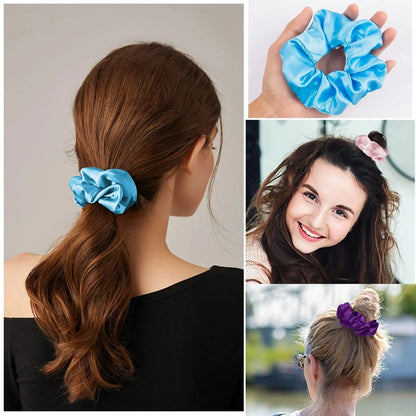 20 Pcs/Lot LED Luminous Scrunchies Hairband Ponytail Holder Headwear Elastic Satin Hair Bands Girl Hair Accessories for Party