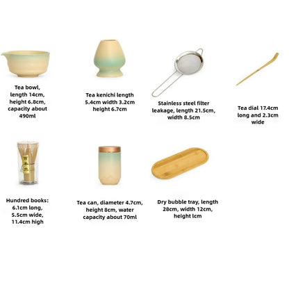 NEW High-end Japanese Ceramic Matcha Gift Box Matcha Tea Set With Whisk And Bowl Sumptuous Grinder Brush Tea Tools Hold