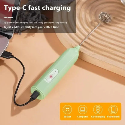 Electric Milk Frother Mini Handheld Wireless Powerful Type-C Rechargeable Convenience Coffee Milk Whipping Kitchen Whisks