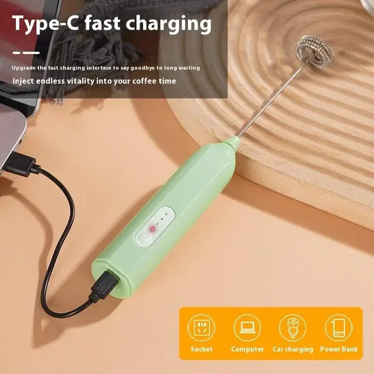 Electric Milk Frother Mini Handheld Wireless Powerful Type-C Rechargeable Convenience Coffee Milk Whipping Kitchen Whisks
