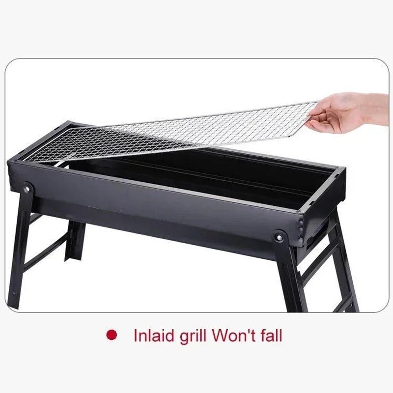 New Large BBQ Barbecue Grill Folding Portable Charcoal Outdoor Camping Picnic Burner Foldable Charcoal Camping Barbecue Oven