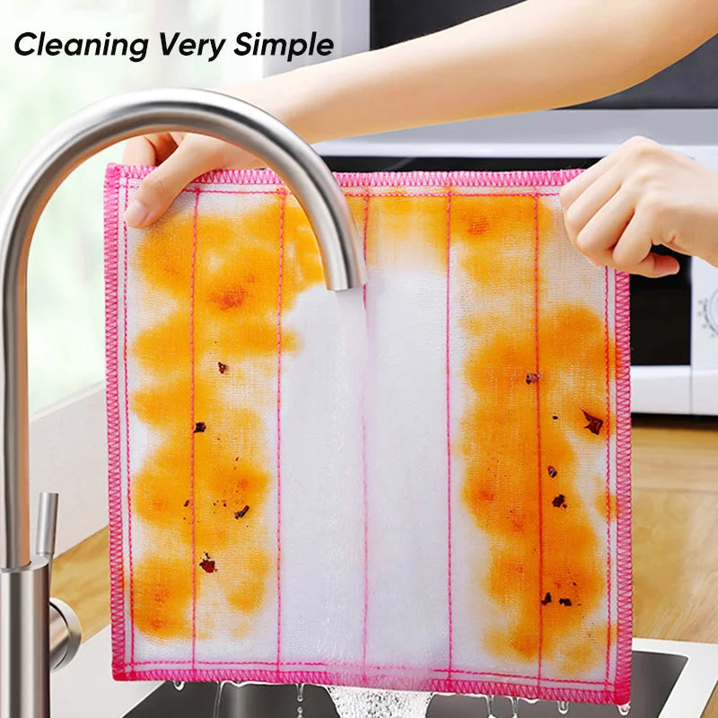 20Pcs Kitchen Towels Cotton Dishcloth Super Absorbent Non-stick Oil Reusable Cleaning Cloth Kitchen Daily Dish Towels