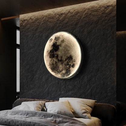 Nordic Modern Designer Art Minimalist Moon Wall Lamp Foyer Gallery Bakgrunn Bedroom Bedside Roof Creative Decoration Hotel Bar