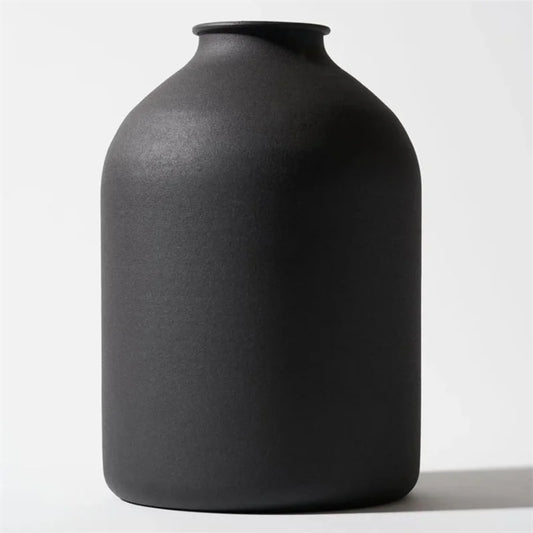 Matte Black Metal Vase, Ideal for Dried Flowers Gift for Wedding Home Spa Votive Candle Gardens Home Living Room Decoration Home