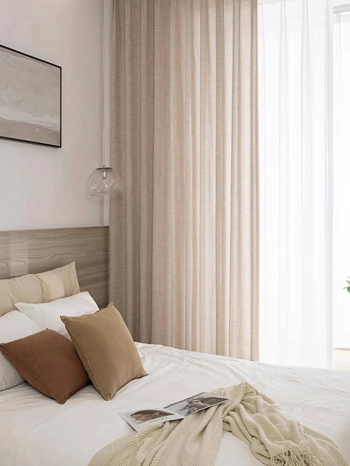 Cortinas semi sombreadas de algodón en espesas y lino de estilo japonés para habitaciones, salas de estar y cortinas