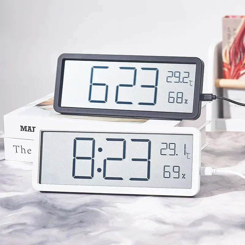 Screen Digital Wall Clock Time Temperature Humidity Display Electronic Clock Hanging Desktop Digital Home Decor Items Decoratio