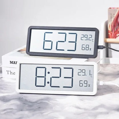 Screen Digital Wall Clock Time Temperature Humidity Display Electronic Clock Hanging Desktop Digital Home Decor Items Decoratio