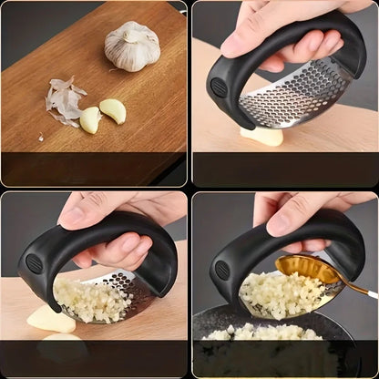 Stainless steel washable garlic press, thickened garlic clip, household garlic puree grinder, garlic mortar, kitchen tool.
