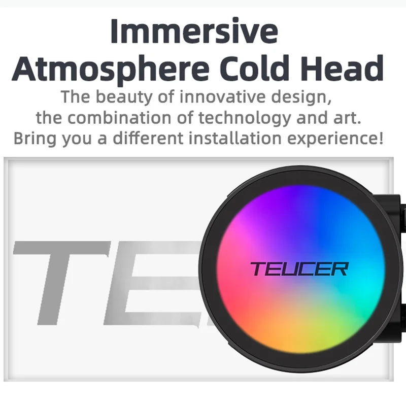 TEUCER AF-240 CPU CPU CPU CPU 240mm RGB Ventilator lichid RADIATER Integrată LGA 2011/12xx/1700/115X/AM4/AM5 AMD