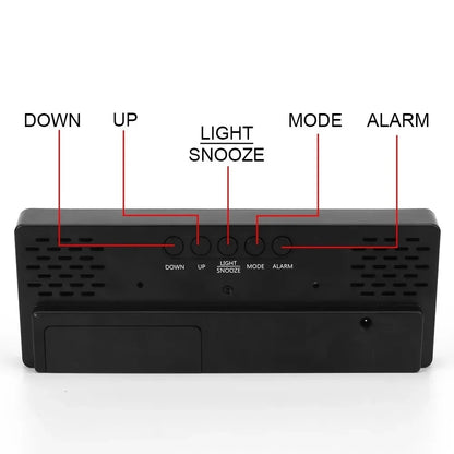 Smart LED electronic alarm clock adjustable brightness with temperature and date display bedroom bedside clock home decor item