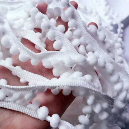 5/10 yards en laine dentelle de dentelle de frange de dentelle en dentelle 5 mm Pompoms White Trim Ribbon Fringe DIY DIY CARTICON CURTON COUDRE ACCESSOIR