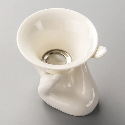 Kung Fu Tea Set Accessories Ceramic Buddhism Tea Filter,tea Infuser Reusable Herbal Strainer Loose Coffee Leaf Spice Filter