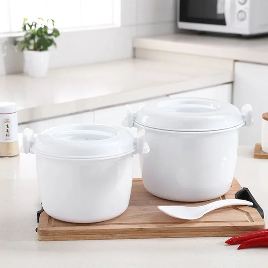 Rispokare Mikrovågsången Steamer Cookware Kitchen mini ugn matlagning container multifunktionell isolering ångande potten