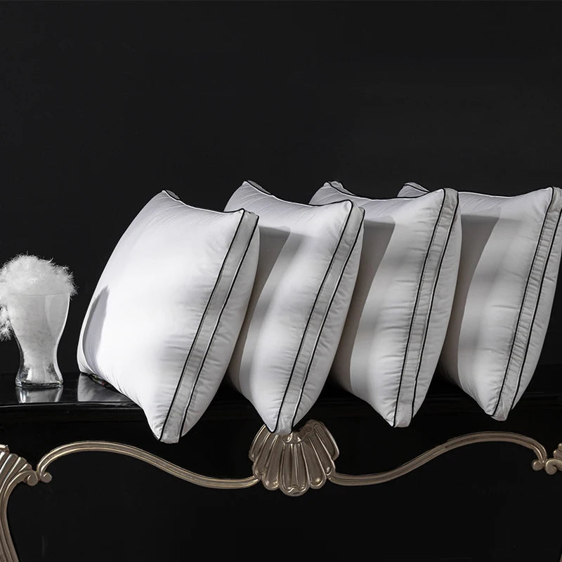 Luxury Bed Pillow 100% Goose Down 95% Fill 1200TC Pima - 50x70cm Down Pillow Queen King Size Pillowdown