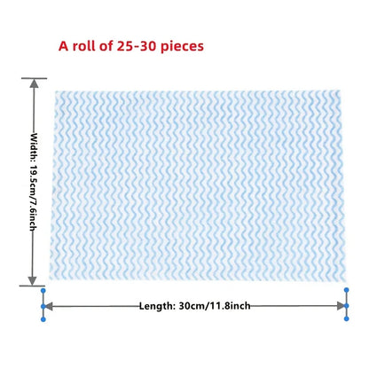 1/3 roll Versatile Non-woven Cleaning Cloths Pack - Super Absorbent Polyester Blend Towels for Kitchen, Living Room, Outdoor Use