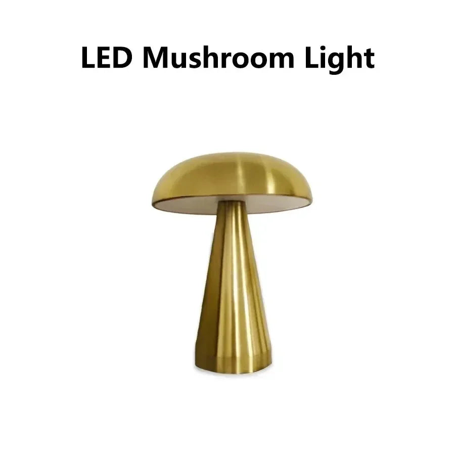 Retro LED Table Lamp Touch Dimmable Desk Lamp bedroom decoration Home Dining Room Coffee Shop Simple Nordic Mushroom Room Decor