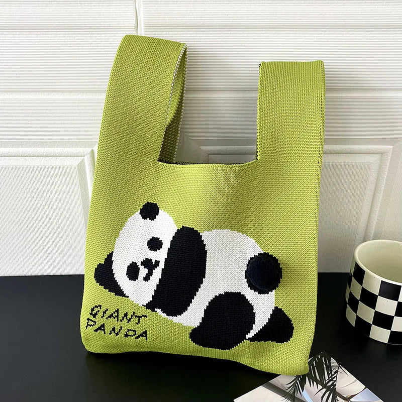Women Handmade Knitted Small Handbag Casual Wrist Bag Versatile Shopper Mini Tote Bag Student Reusable Shoulder Bag Daily Use