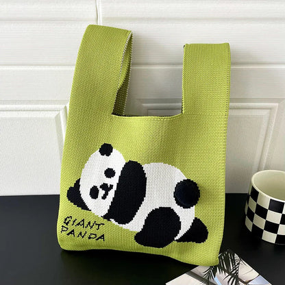 Women Handmade Knitted Small Handbag Casual Wrist Bag Versatile Shopper Mini Tote Bag Student Reusable Shoulder Bag Daily Use