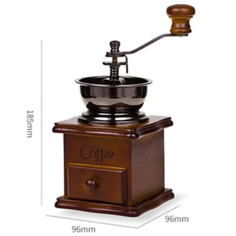 Wooden Manual Coffee Bean Grinder Utensils Mini Retro Style Hand Crank Coffee Bean Grinder Profession Barista Coffee Accessories