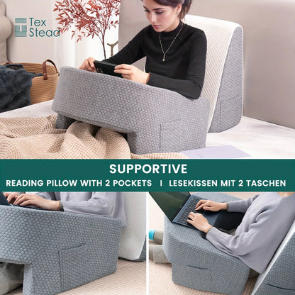 1 PC Moft Reading Pillow, Arm Rest Lap Desk Pillow για τυχερά παιχνίδια, εργασία, καθισμένος στον καναπέ δαπέδου, με αφαιρούμενο και πλυντήριο κάλυμμα