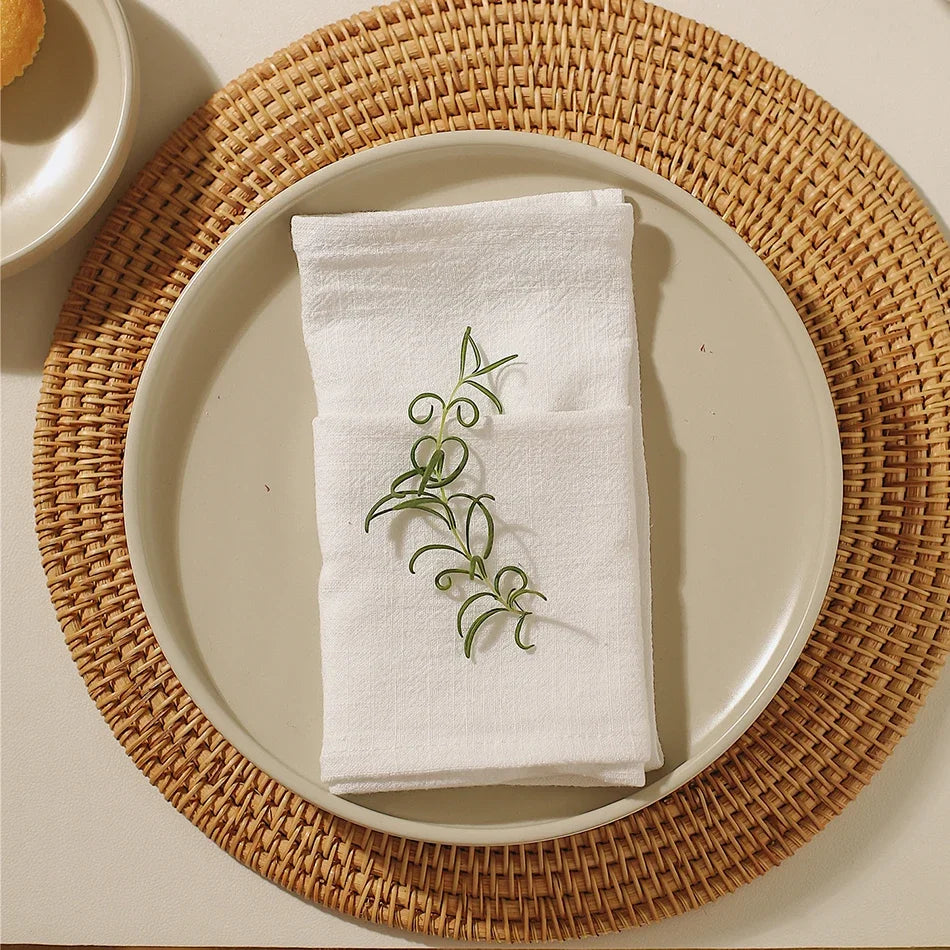 4PCS Table Napkins,40X40cm Cotton Linen Kitchen Tableware Towel,Soft Durable Cloth,Washable and Reusable Placemat