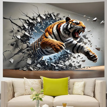 3Dtapestry of puppies, lions, and animals Suitable for male bedroom,living room, dormitory home decoration, cool male decoration