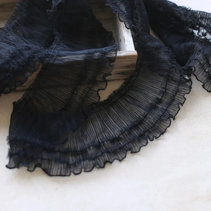 10CM Wide Modern Embroidery Flower Tulle Lace Fabric Trim Ribbon DIY Sewing Ruffle Applique Collar Fringe Wedding Decor
