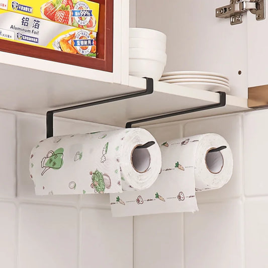 Creative Perforation-Free Hanging Storage Rack Kitchen Paper Handduk Rack Skåp Pappersställ Plast Wrap Spread Layout Rack