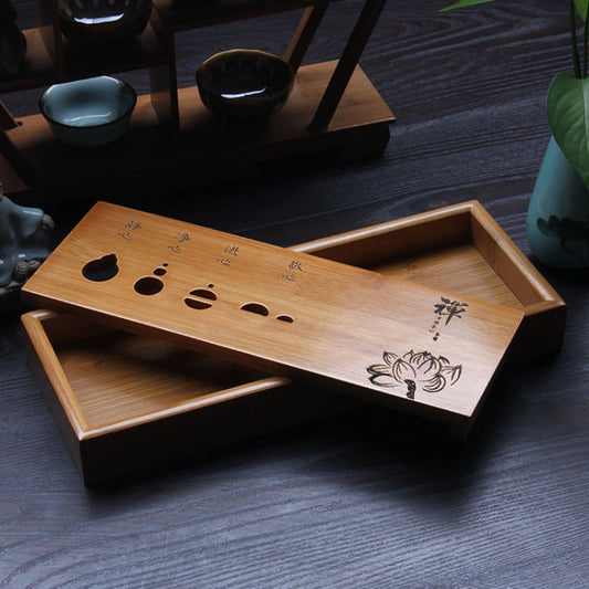Natural Wood Bamboo Puer Tea Tray,Kung Fu Tea Set, Room Board Table, Chinese Traditional Culture Ceremony Tools
