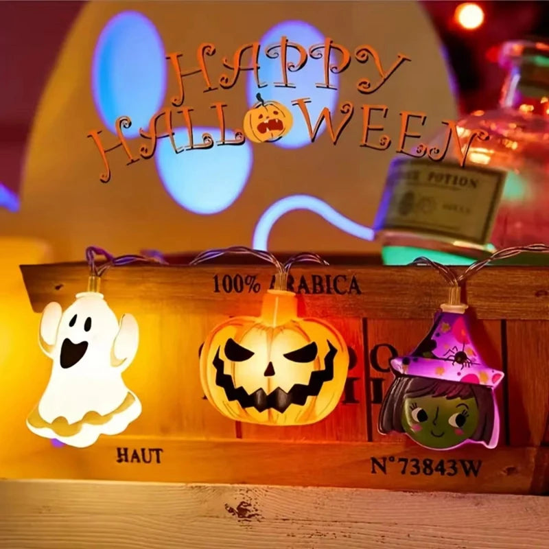 Halloween Party huet Lading Luuchten Pumpkin Ghost Spider Web Hanging Lampe fir Halloween, déi an den Hachhorratioun 2024 ass