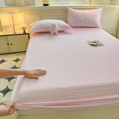 New Fitted Sheet with Elastic Bands Non Slip Adjustable Mattress Cover for Double King Queen Bed 150x200 180x200 220x200cm