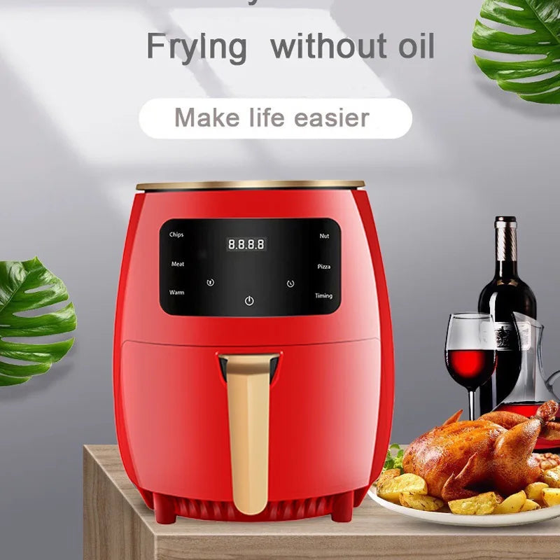 6L Air Fryer Daudzfunkcionāli inteliģents skārienekrāna cepeškrāsns lielas ietilpības elektro mehāniskais dziļais cepe